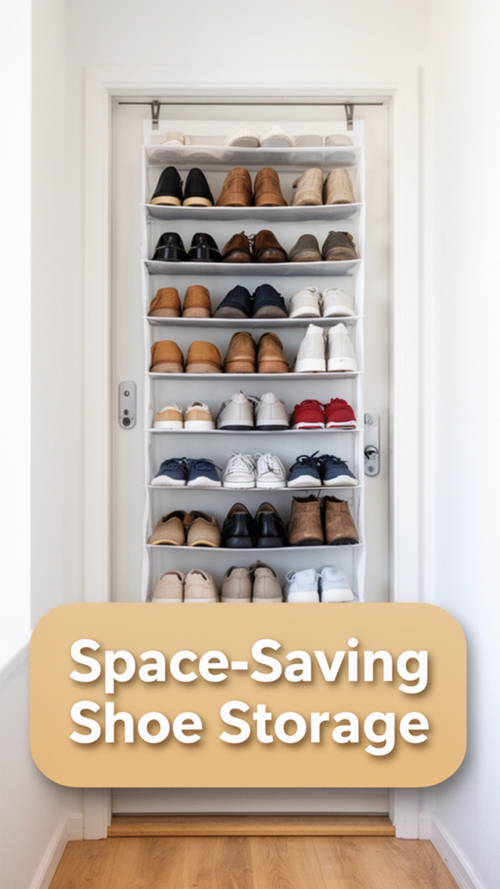 Over-Door Shoe Organizer for Entryway Closets with No Spare Floor Space