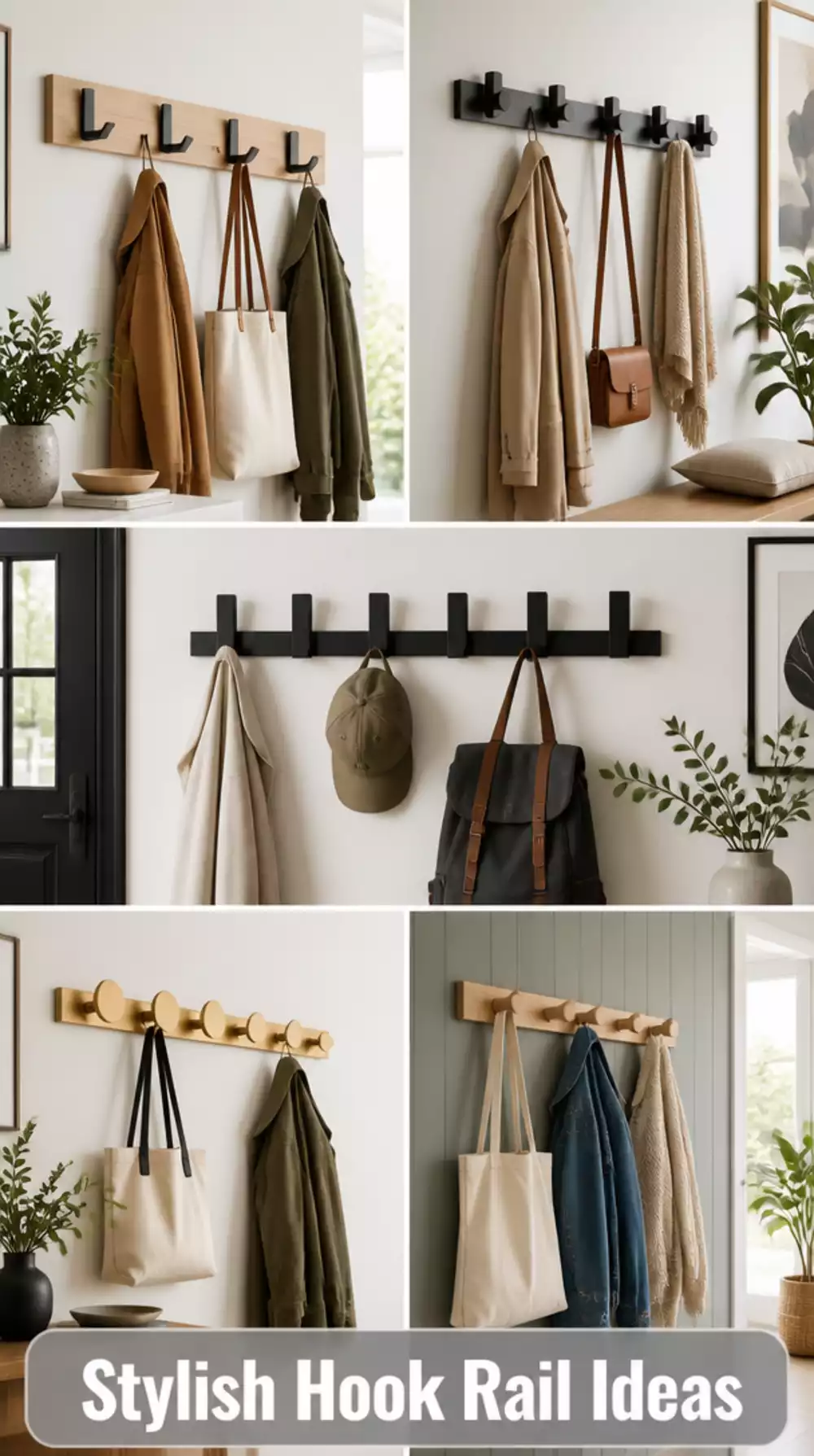 The Modern Mudroom Hook Rail Designers Use Instead of a Hall Tree