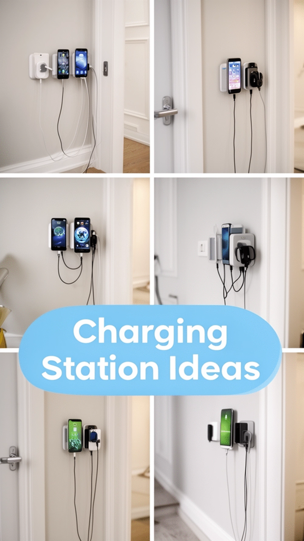 Wall-Mounted Entryway Charging Station That Keeps Devices Off the Floor