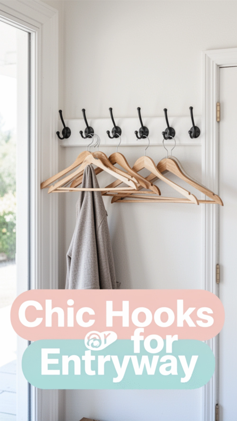 Stylish hooks and hangers for a functional entryway