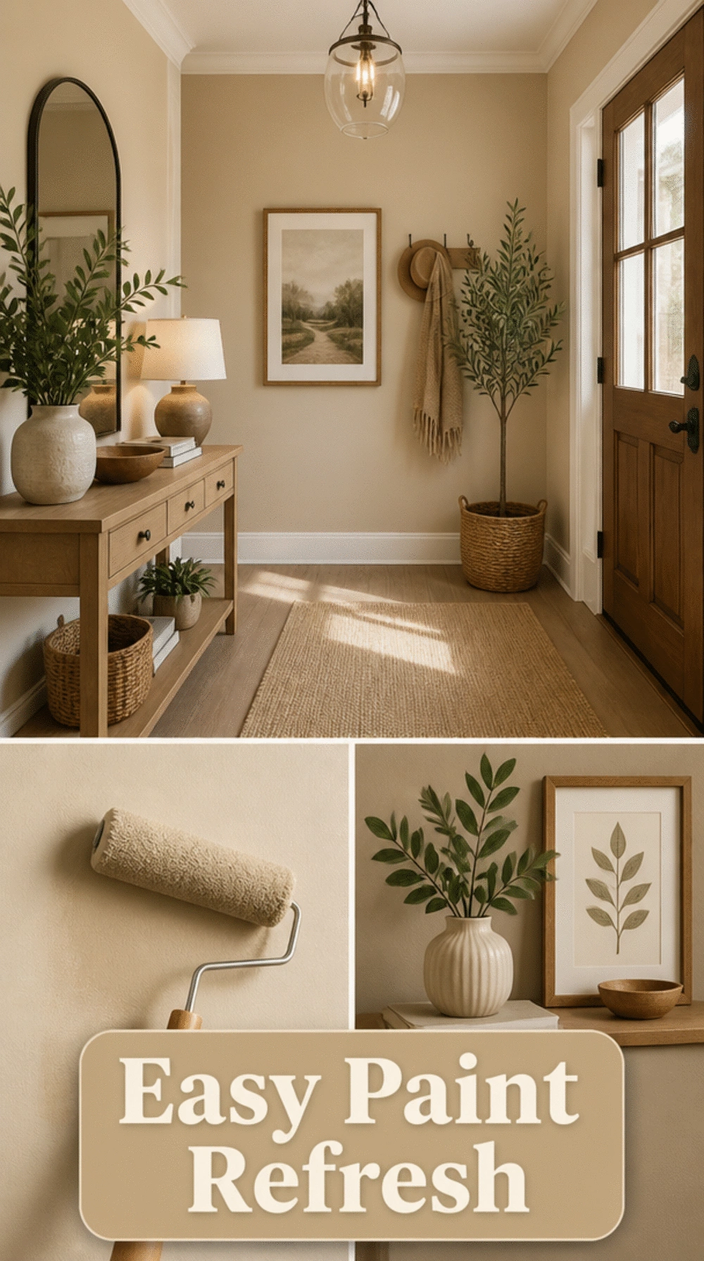 Entryway Paint Refresh in a Warm Neutral That Costs Less Than Fifty Dollars