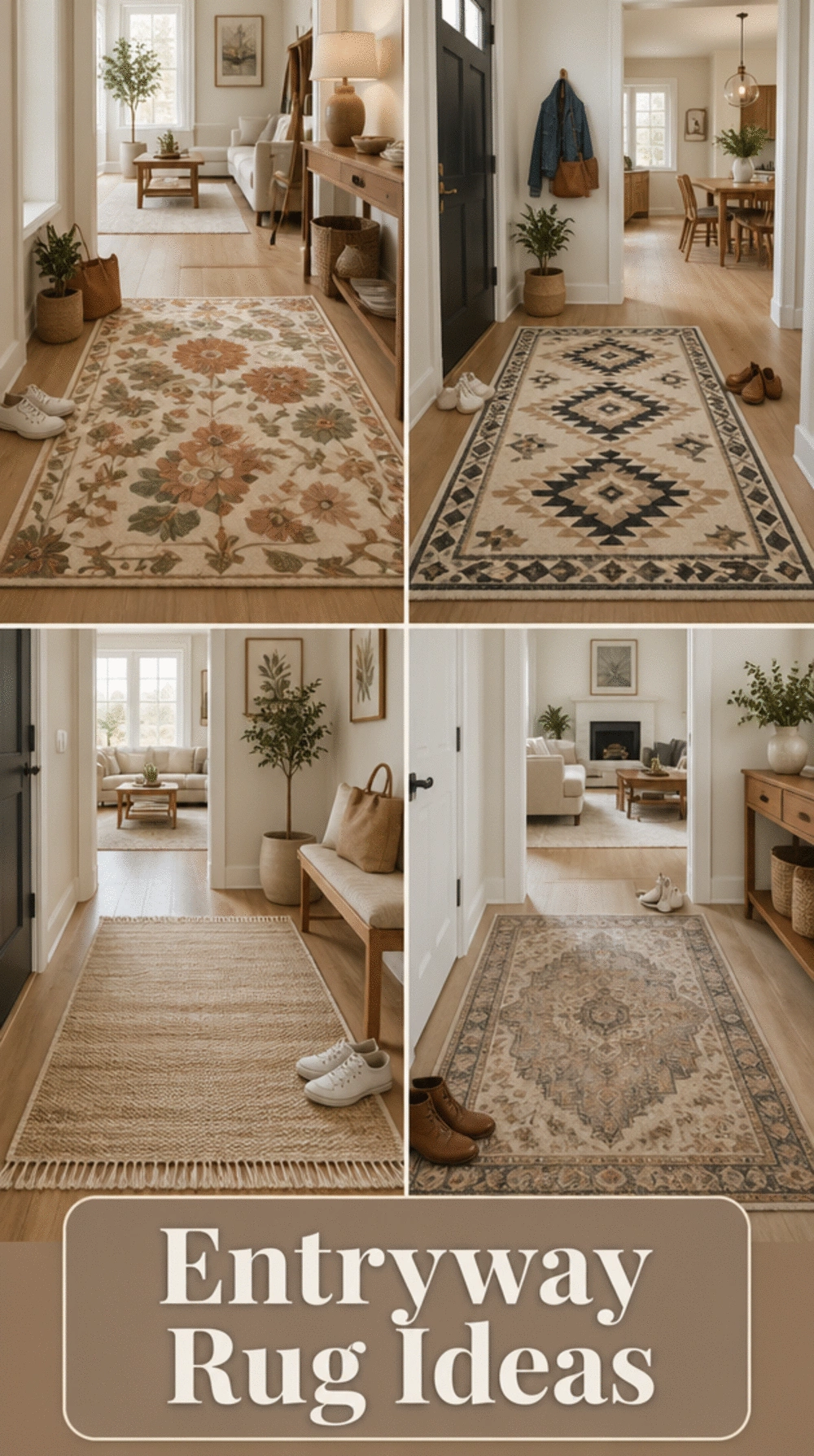 Entryway Rug That Signals the Hallway Zone in an Open-Plan Apartment
