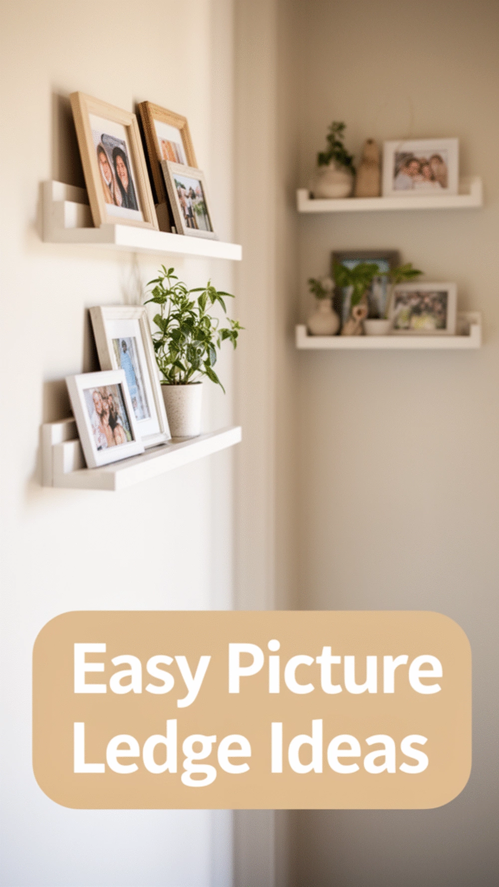 Narrow Entryway Picture Ledge Rail for Art That Does Not Need Extra Depth