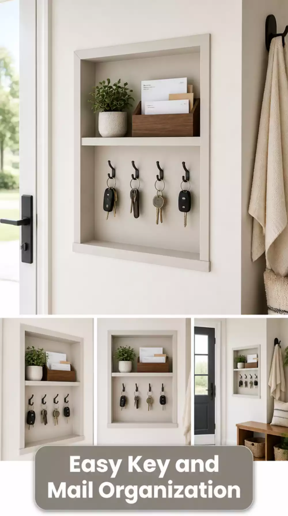 Mudroom Recessed Niche Shelf That Keeps Keys and Mail Completely Flush