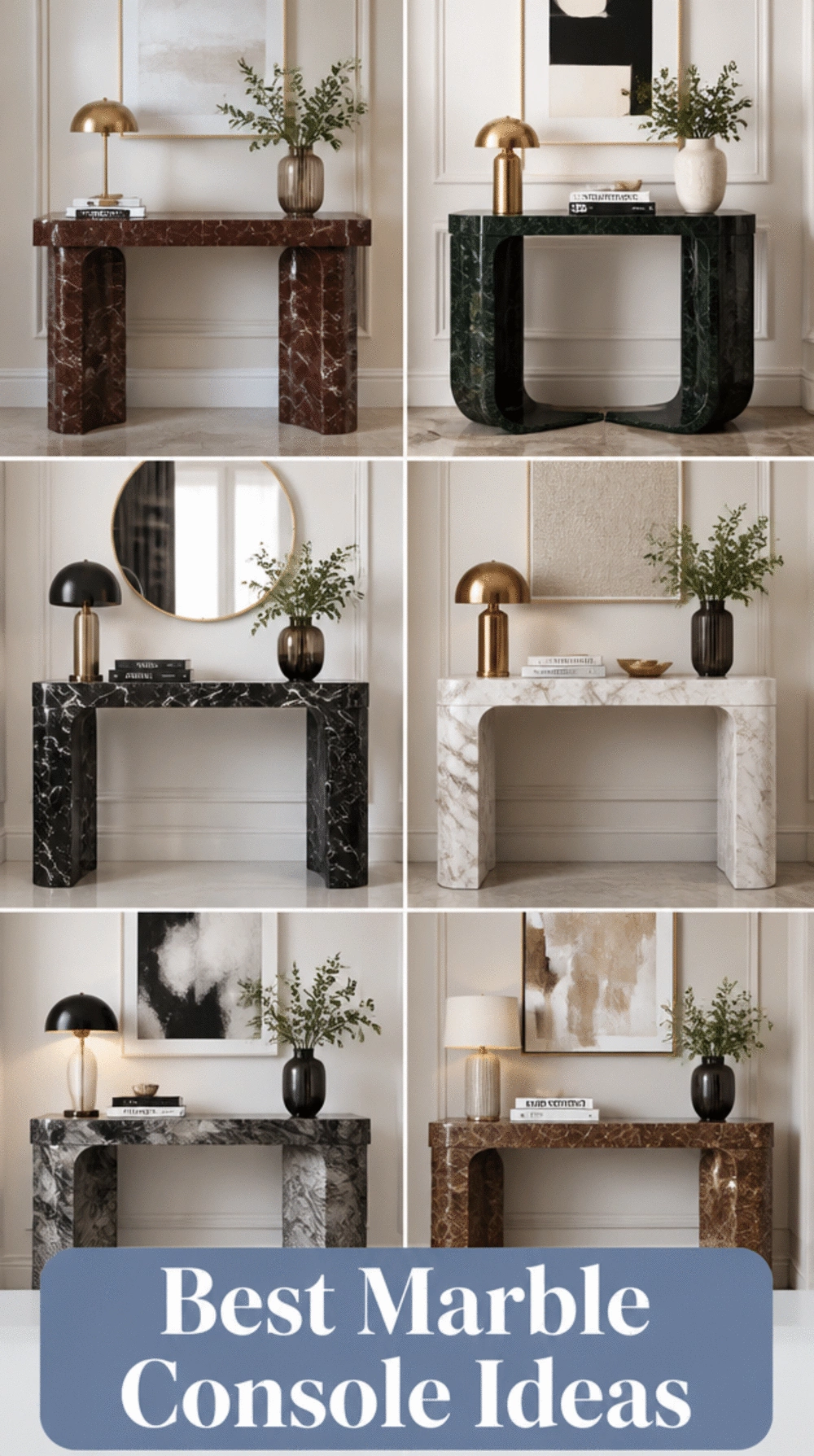 Entryway Marble Console Table Top That Makes the Whole Foyer Feel Expensive