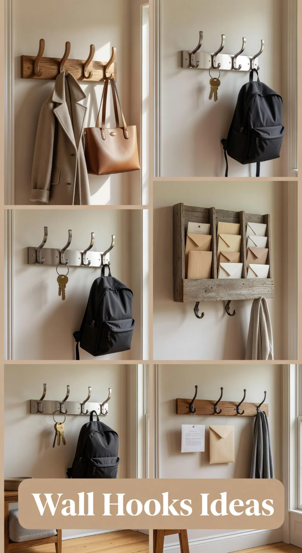 Entryway Wall Hooks That Keep Coats, Bags, and Keys Organized