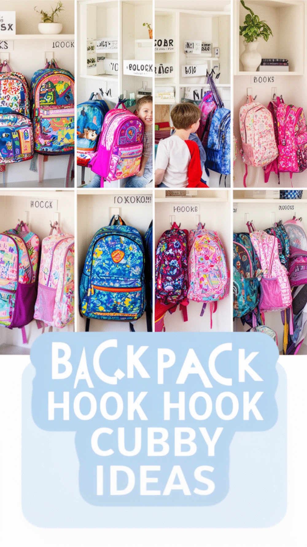 Entryway Backpack Hook Cubby That Keeps School Bags Off the Floor Every Day