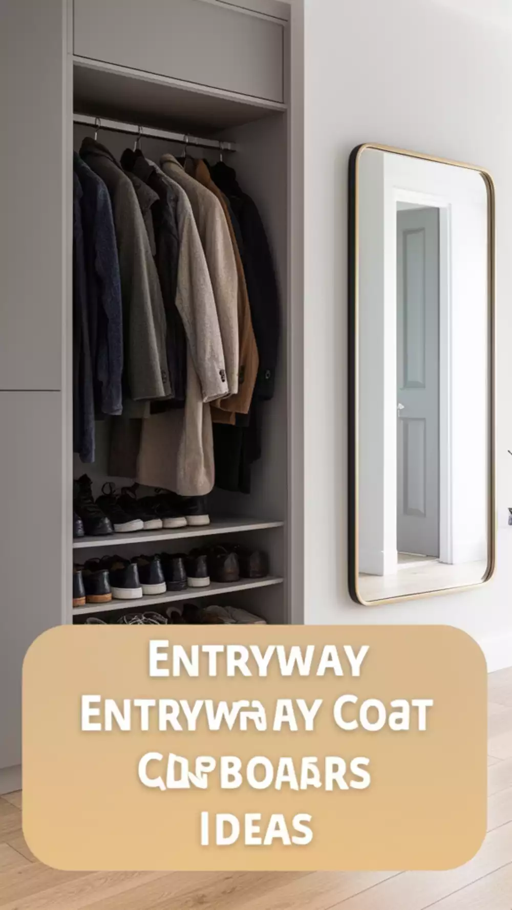Entryway Built-In Coat Cupboard with a Deep Hanging Rail and Shoe Shelf Inside