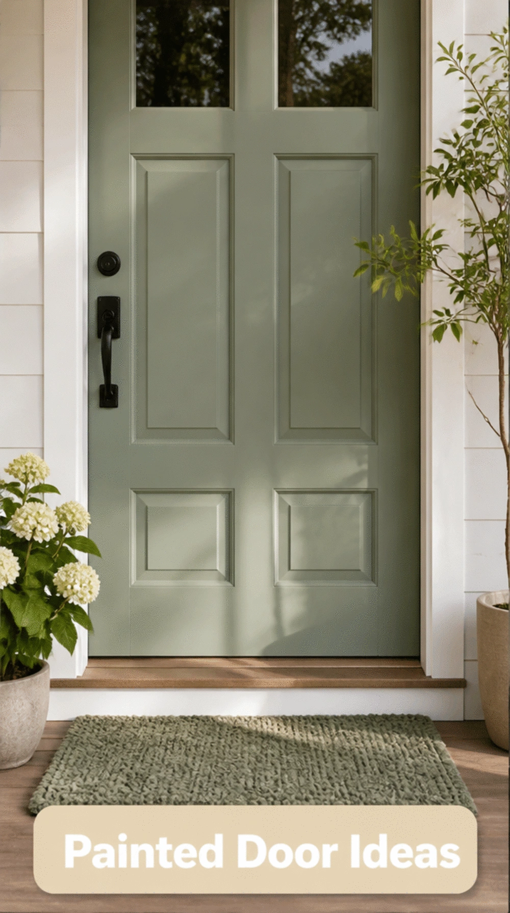 Entryway Sage Green Painted Door That Makes a Plain Hall Feel Considered