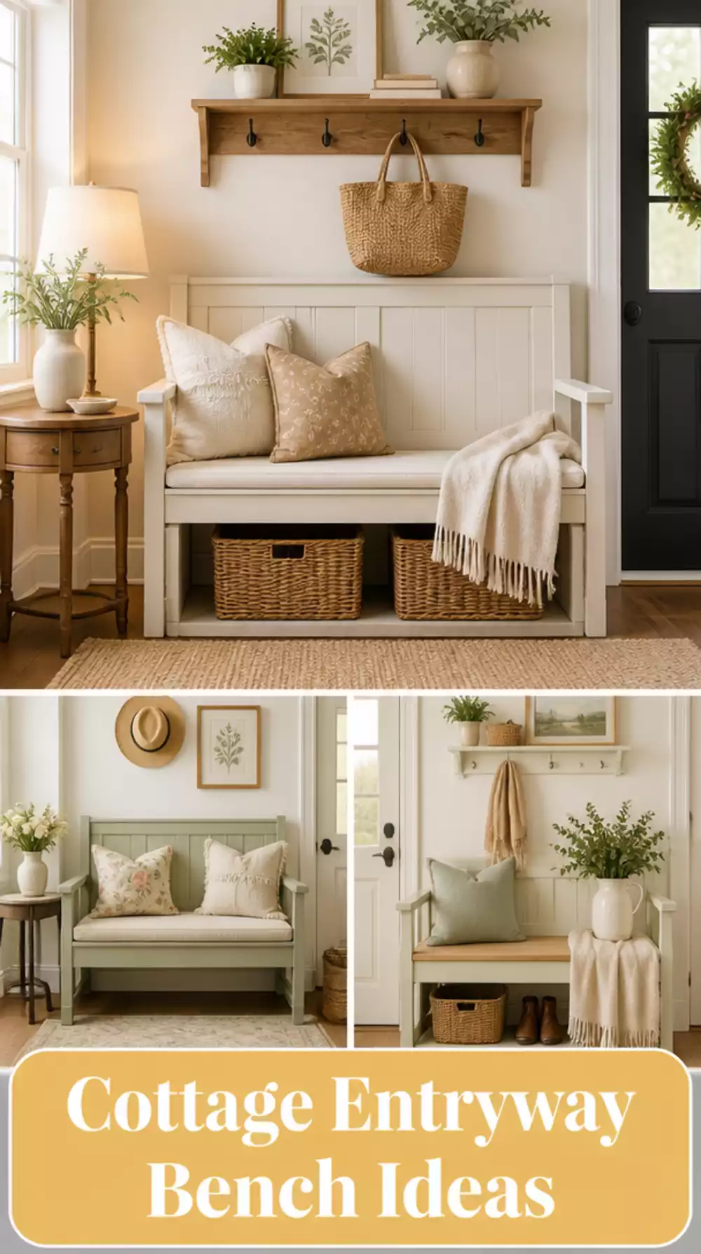 Why a Cottage Entryway Painted Bench Changes the Whole Mood of a Hallway
