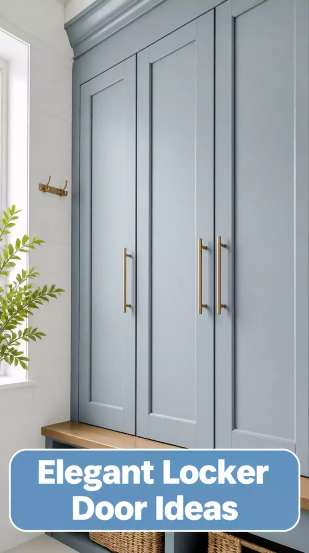Entryway Locker Door in a Painted Shaker Profile with a Recessed Panel Front