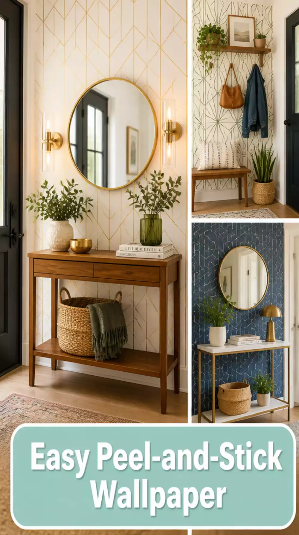 Entryway Peel-and-Stick Wallpaper That Transforms a Blank Wall Instantly
