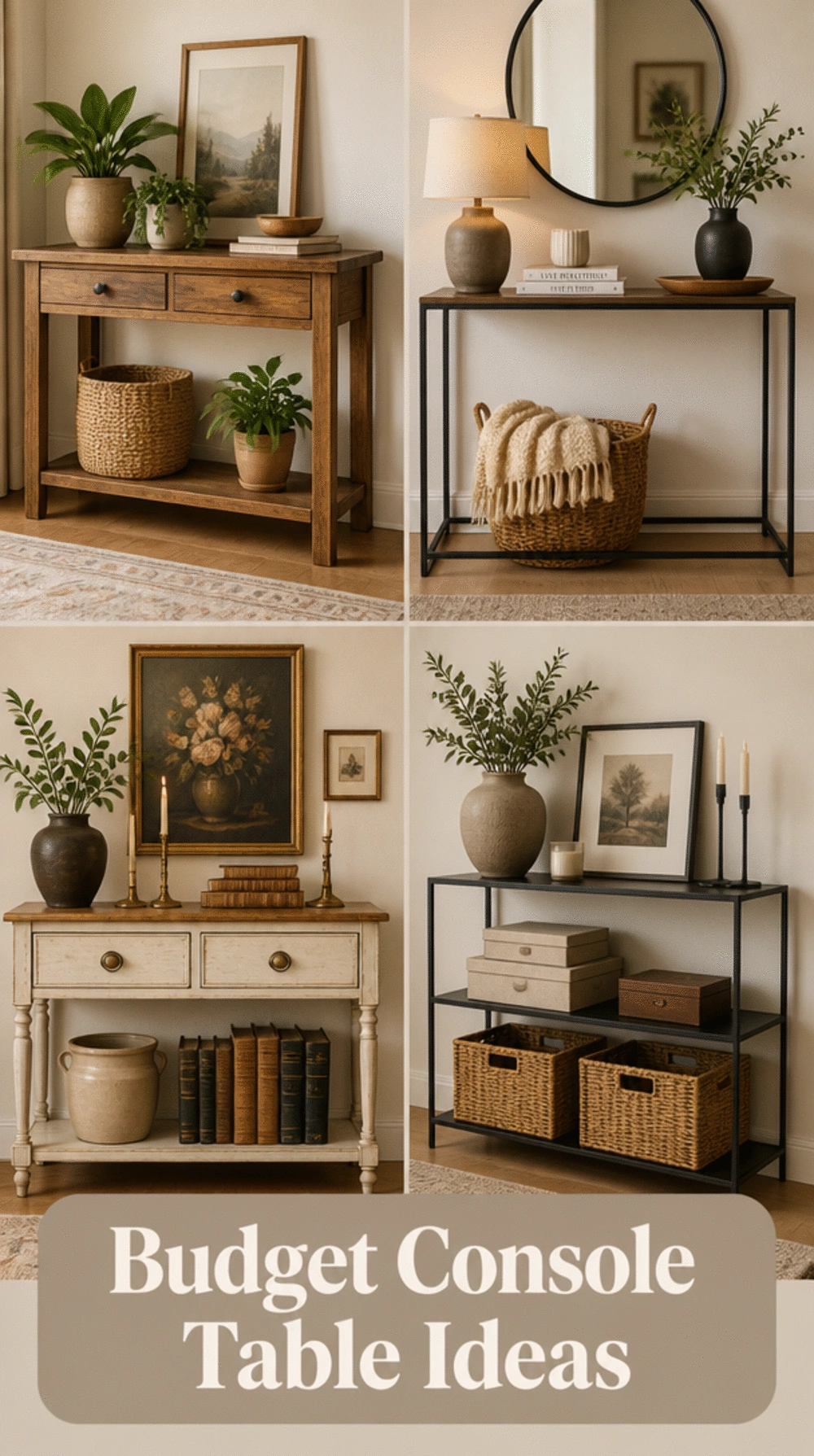 Entryway Budget Console Table from a Thrift Store Styled to Look Expensive