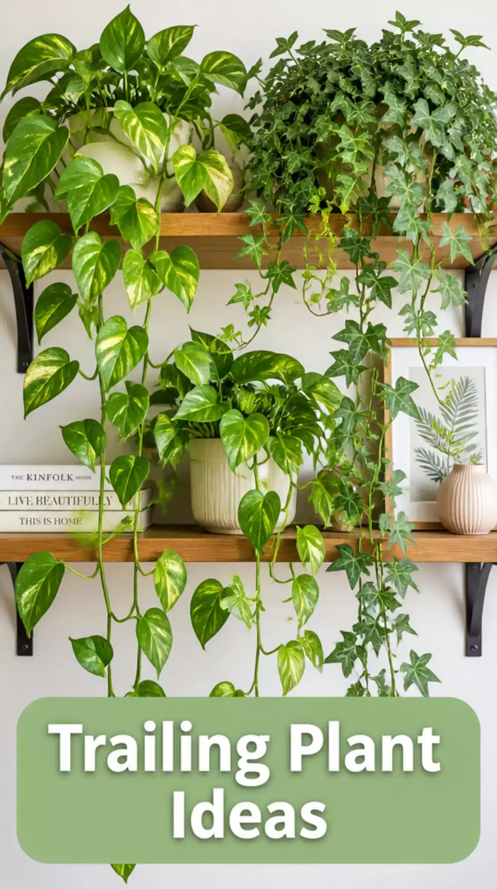 Entryway Shelf Trailing Pothos or Ivy That Spills Down Toward the Floor