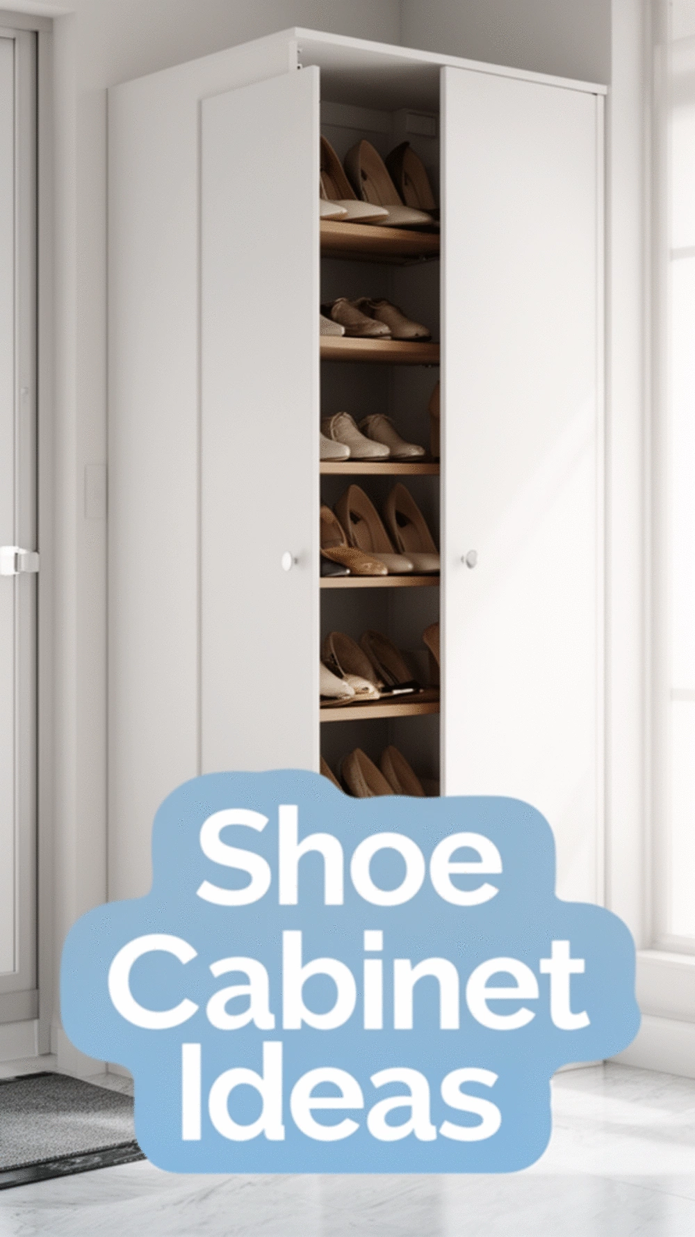 Entryway Shoe Cabinet with Flip-Drawer Doors for a Cleaner Look