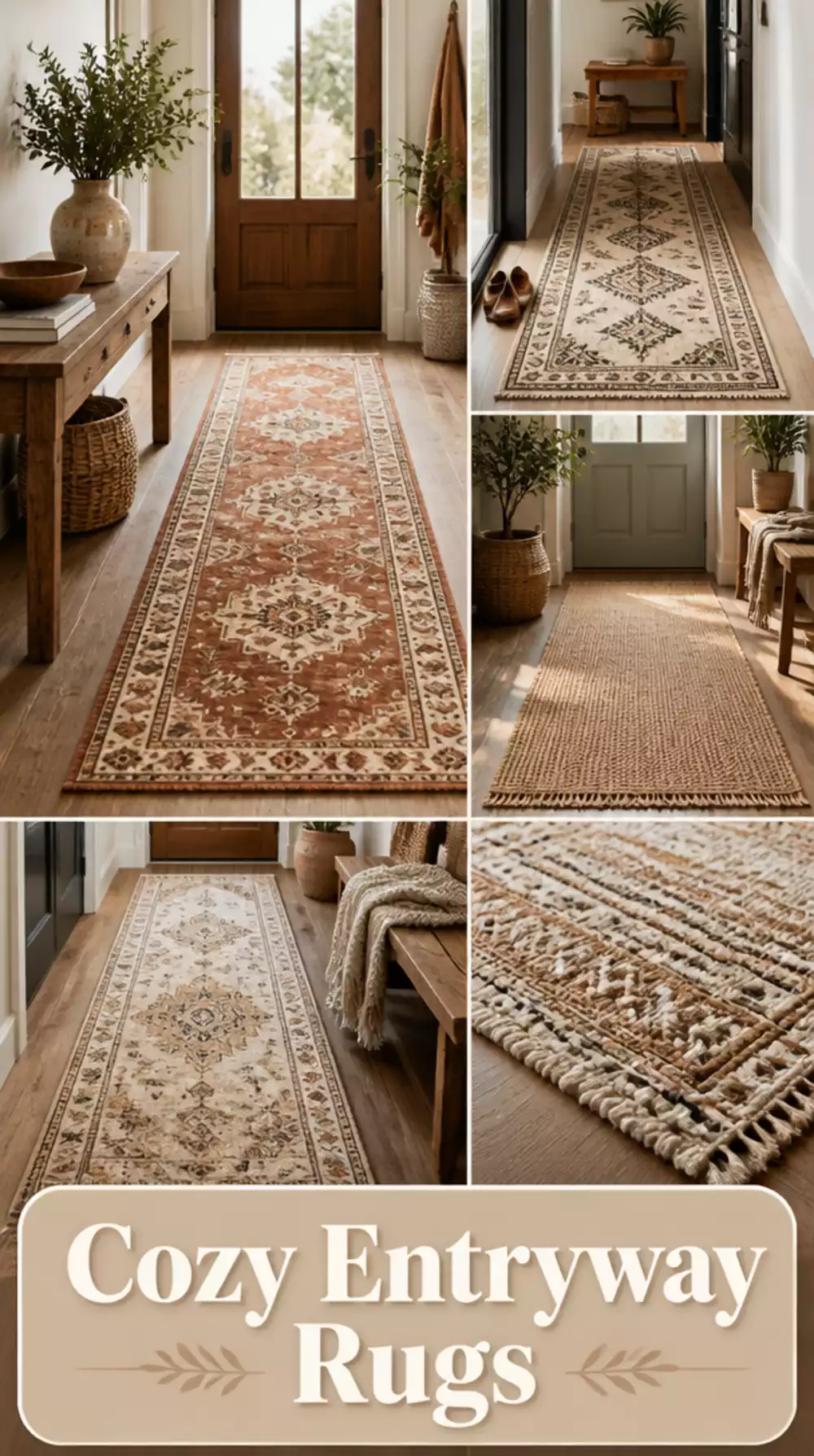 Entryway Runner Rug in a Warm Earthy Pattern That Anchors the Space