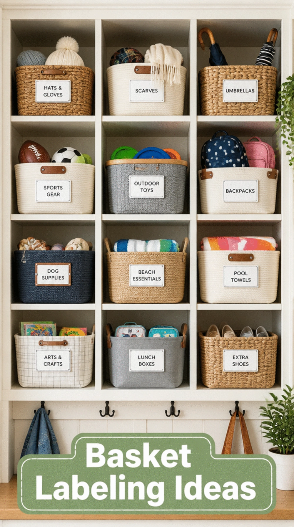 The Mudroom Basket Label Trick That Keeps Every Cubby Actually Organised