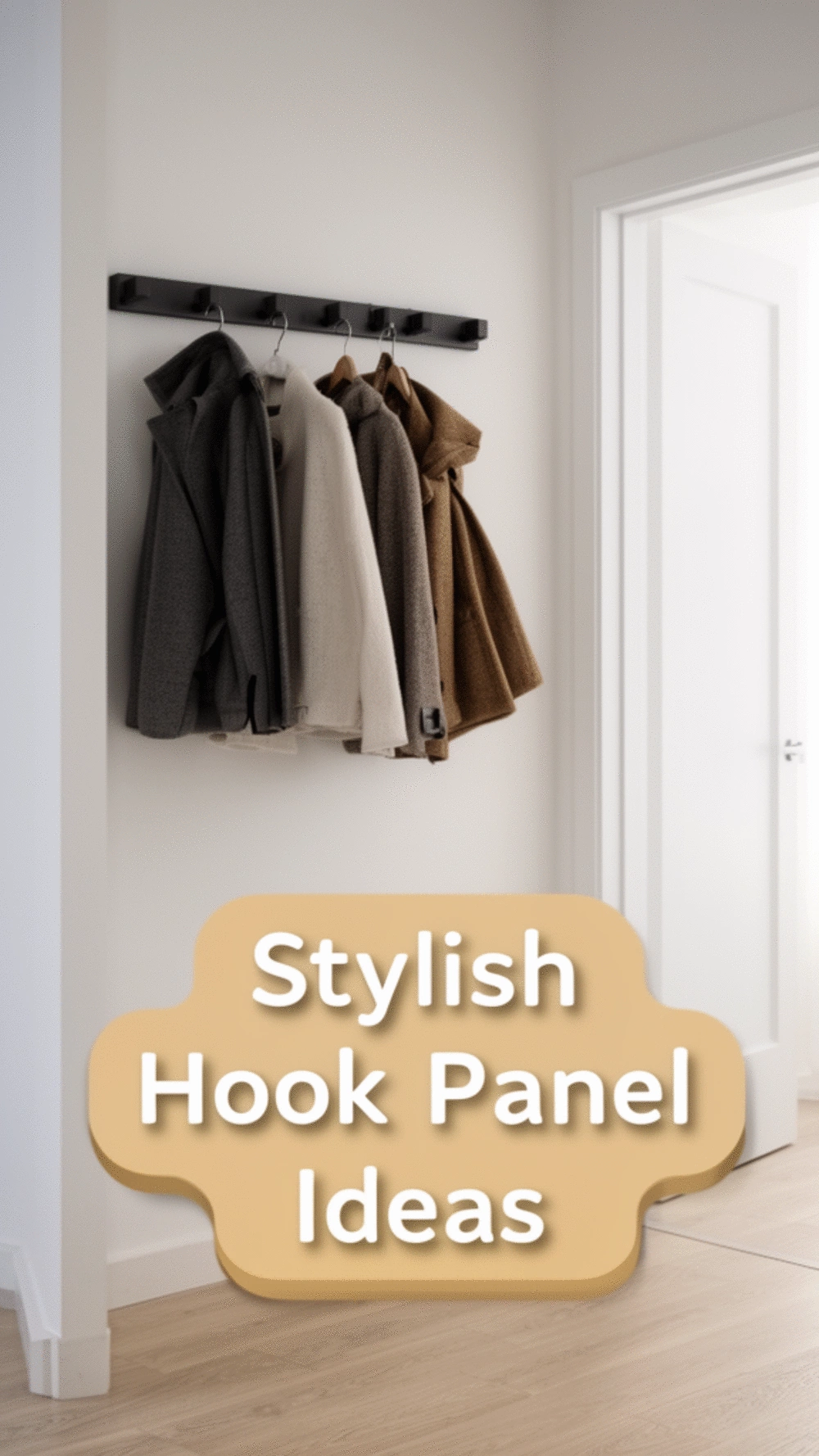 Small Mudroom Wall-Mounted Hook Panel That Holds Coats Without a Bench