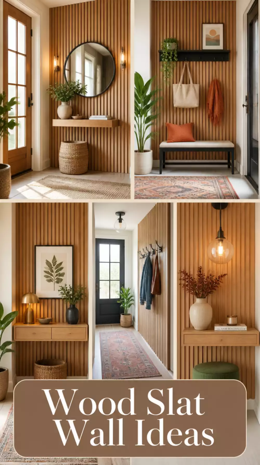 Entryway Wood Slat Wall Panel in Natural Oak That Adds Instant Warmth