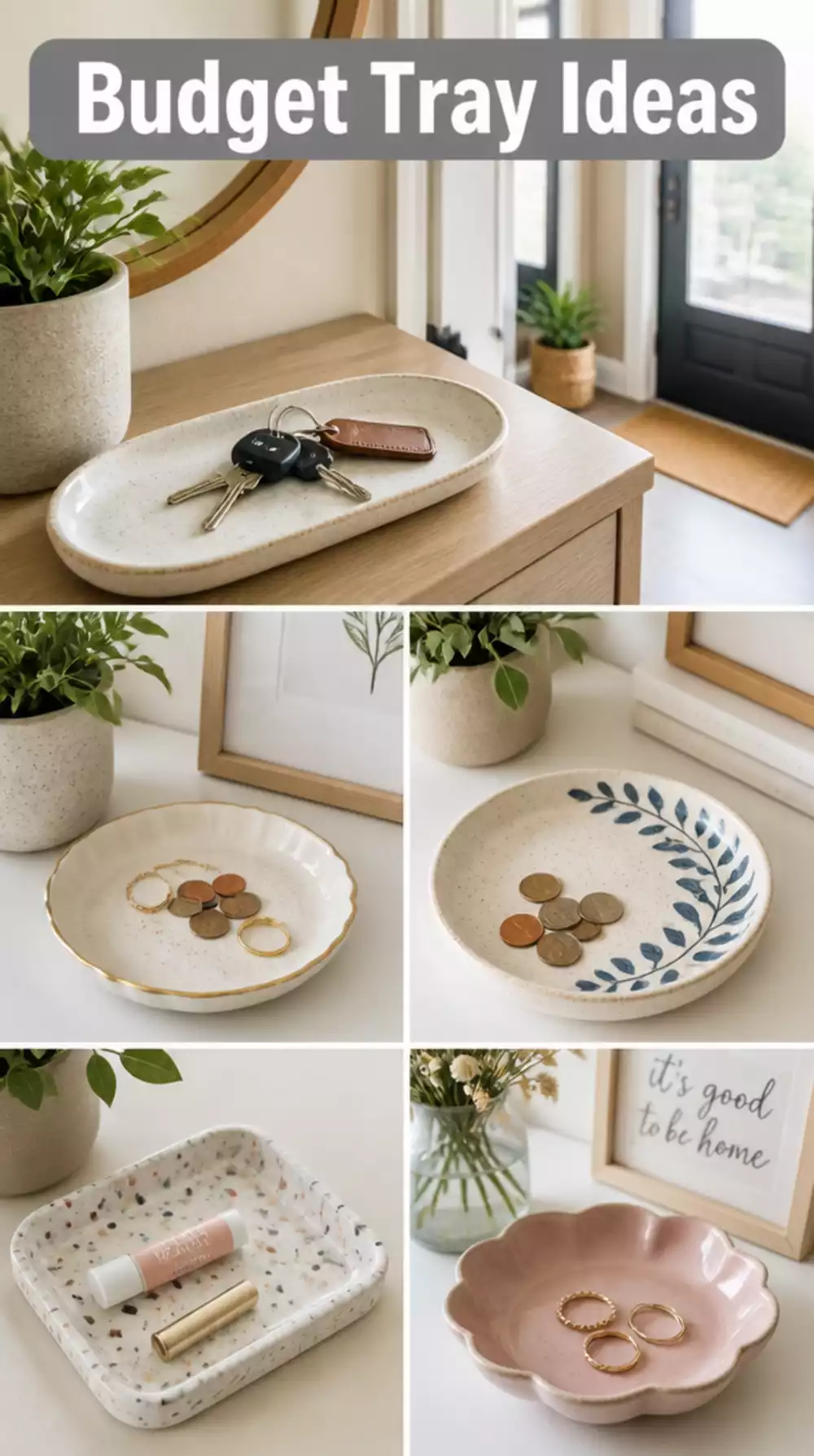 Apartment Entryway Ceramic Tray That Groups Keys, Coins, and Lip Balm Together