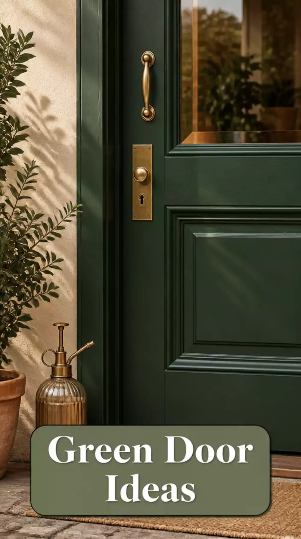 Entryway Deep Green Painted Door and Frame That Creates a Layered Colour Effect