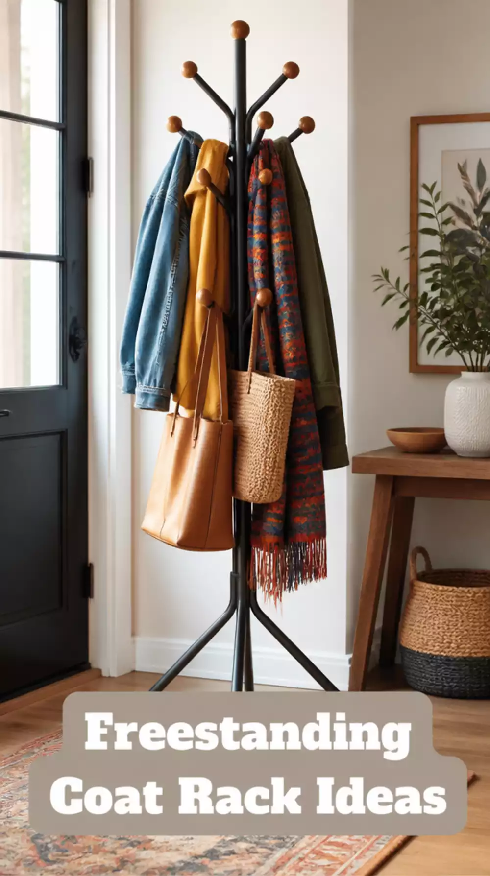Freestanding Entryway Coat Rack That Needs No Screws or Wall Anchors