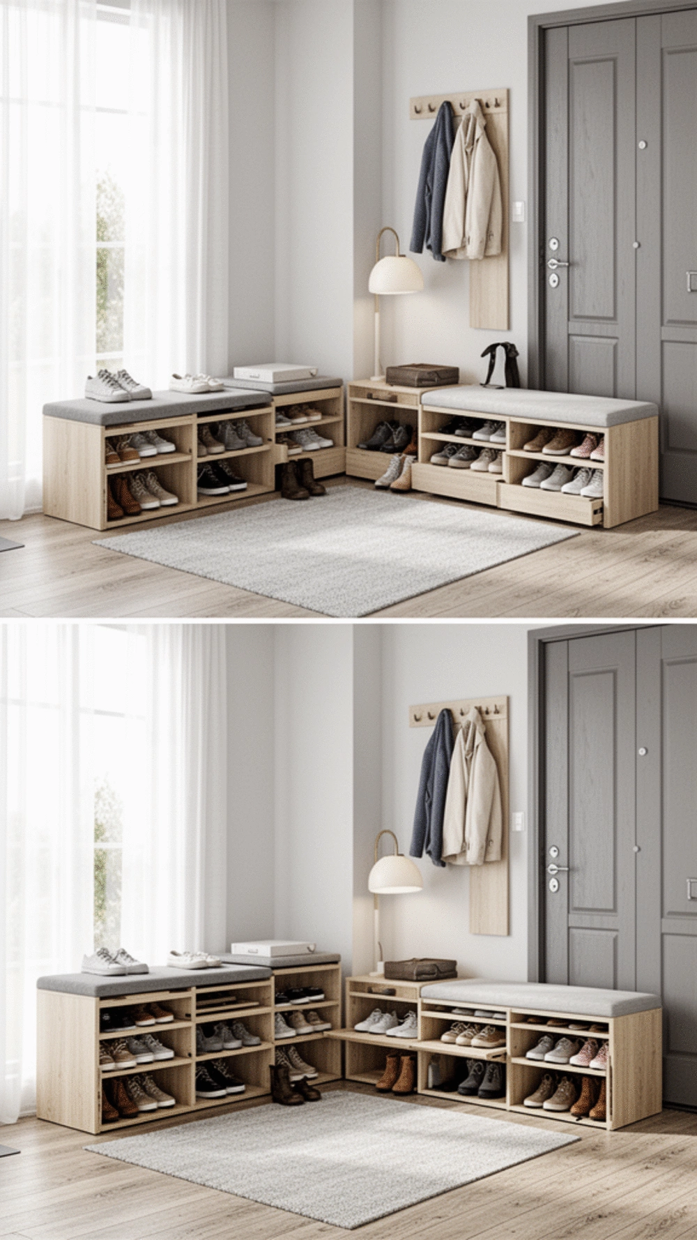 Customizable Modular Bench Solutions for Modern Entryways