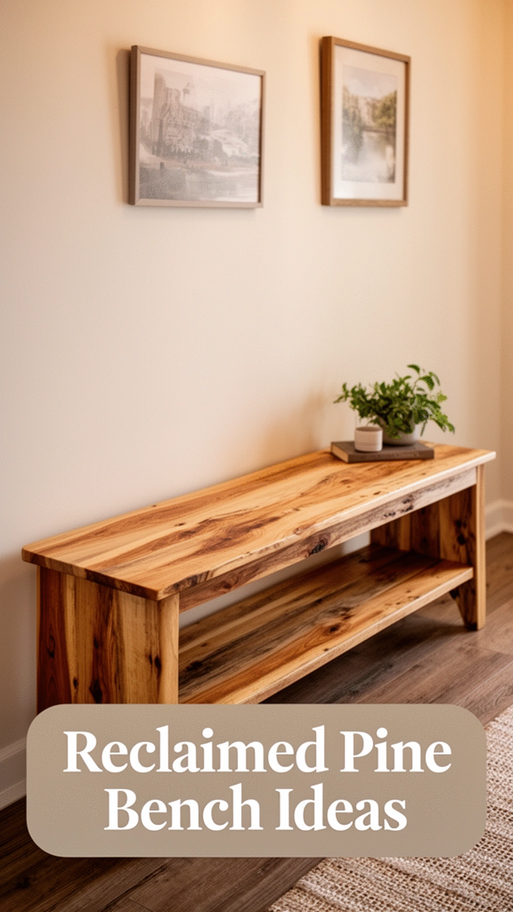 Reclaimed Pine Entryway Bench That Brings Warmth to a Plain Hallway