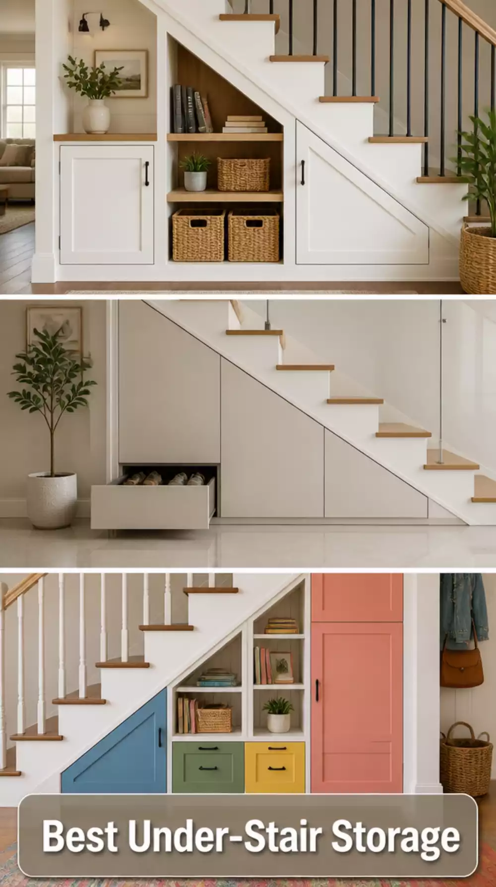 Entryway Under-Stair Cabinet Built-In That Turns Dead Space into Full Storage