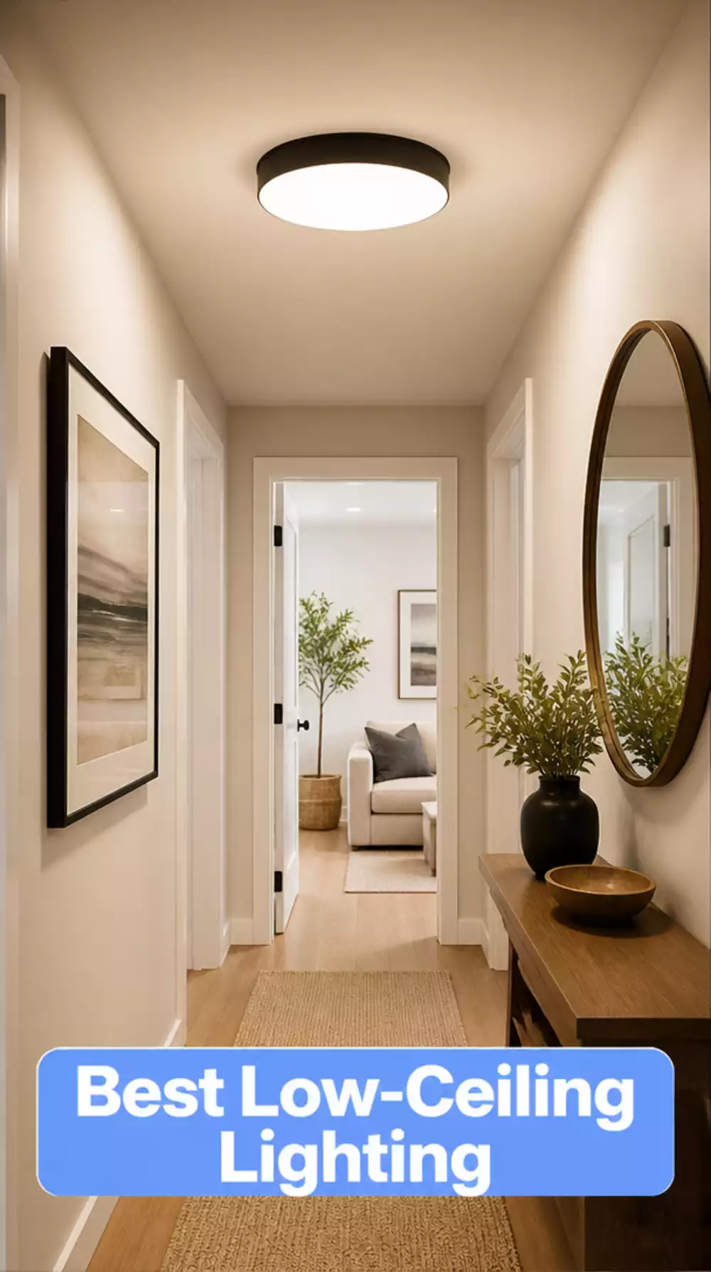 Entryway Flush-Mount Ceiling Light That Works in Low-Ceiling Hallways