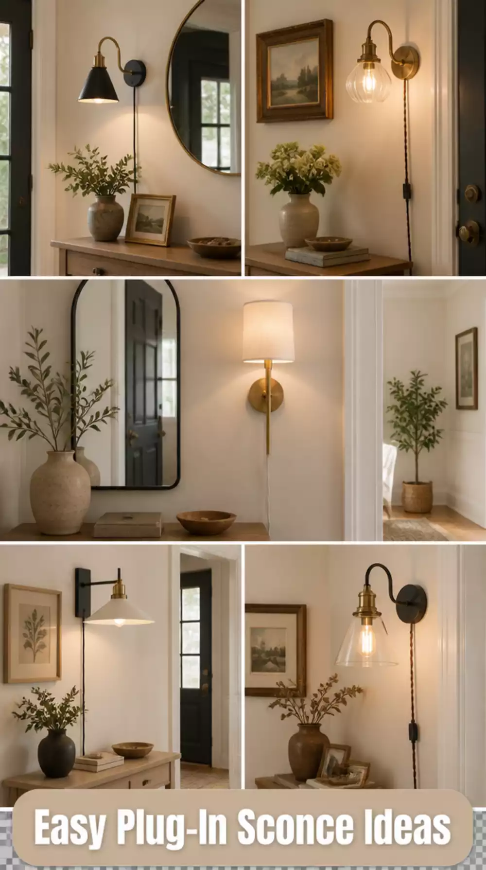 Apartment Entryway Plug-In Sconce That Adds Warm Light Without Any Wiring