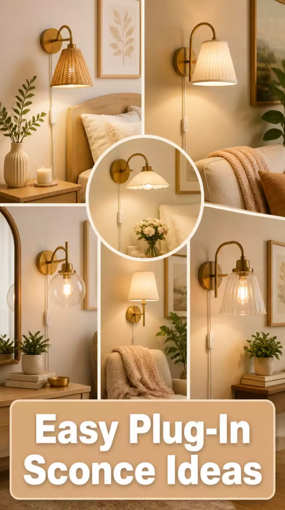 Entryway Plug-In Wall Sconce That Renters Can Install Without Rewiring