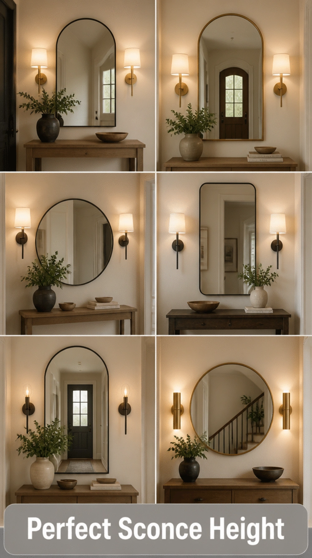 The Entryway Wall Sconce Height Trick That Makes Mirrors Look Intentionally Placed