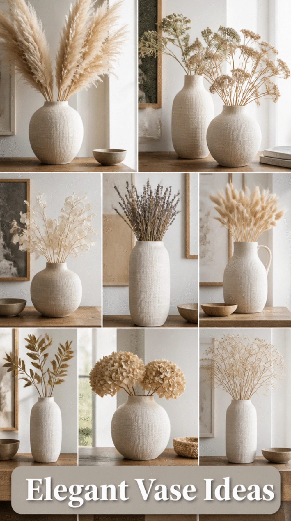 Entryway Table Linen Textured Vase in a Soft Greige or Warm White