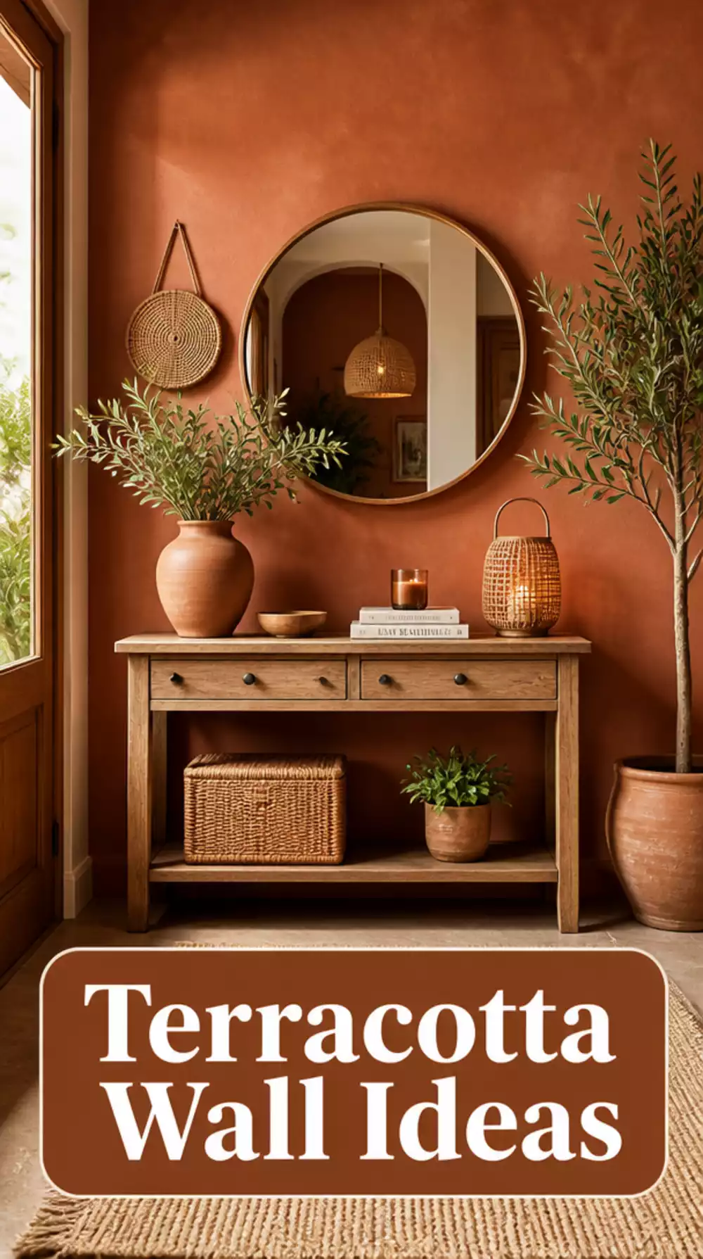 Why a Terracotta Entryway Wall Makes Every Natural Material Look Richer