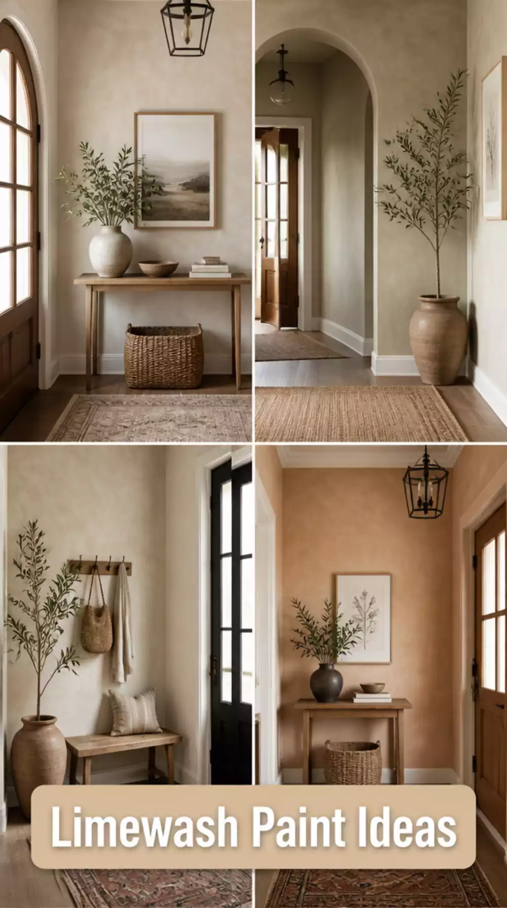 Entryway Limewash Paint Wall That Creates Texture Without Wallpaper