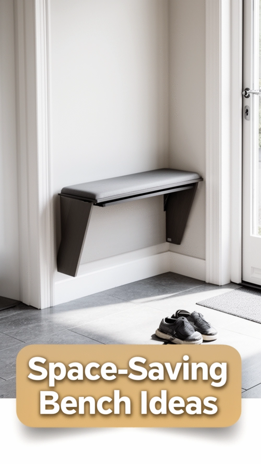 Wall-Mounted Mudroom Fold-Down Bench That Tucks Away When Not in Use