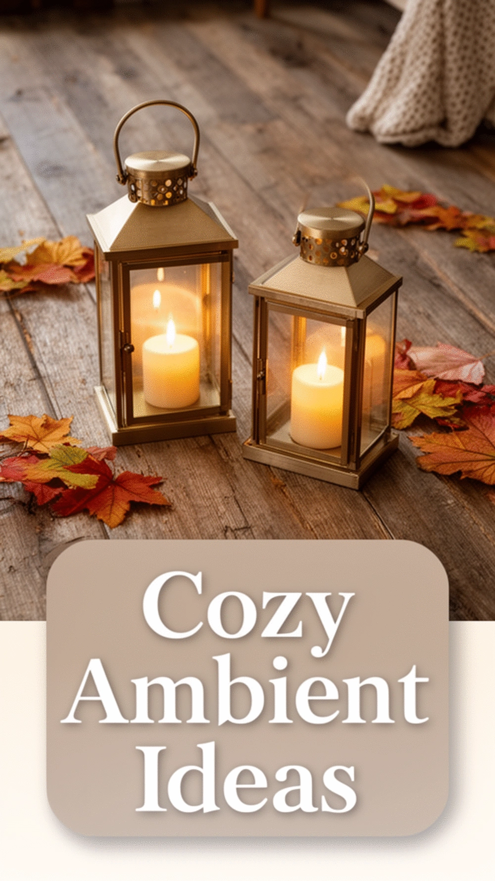 Entryway Battery Candle Lantern Pair on the Floor for Safe Ambient Warmth