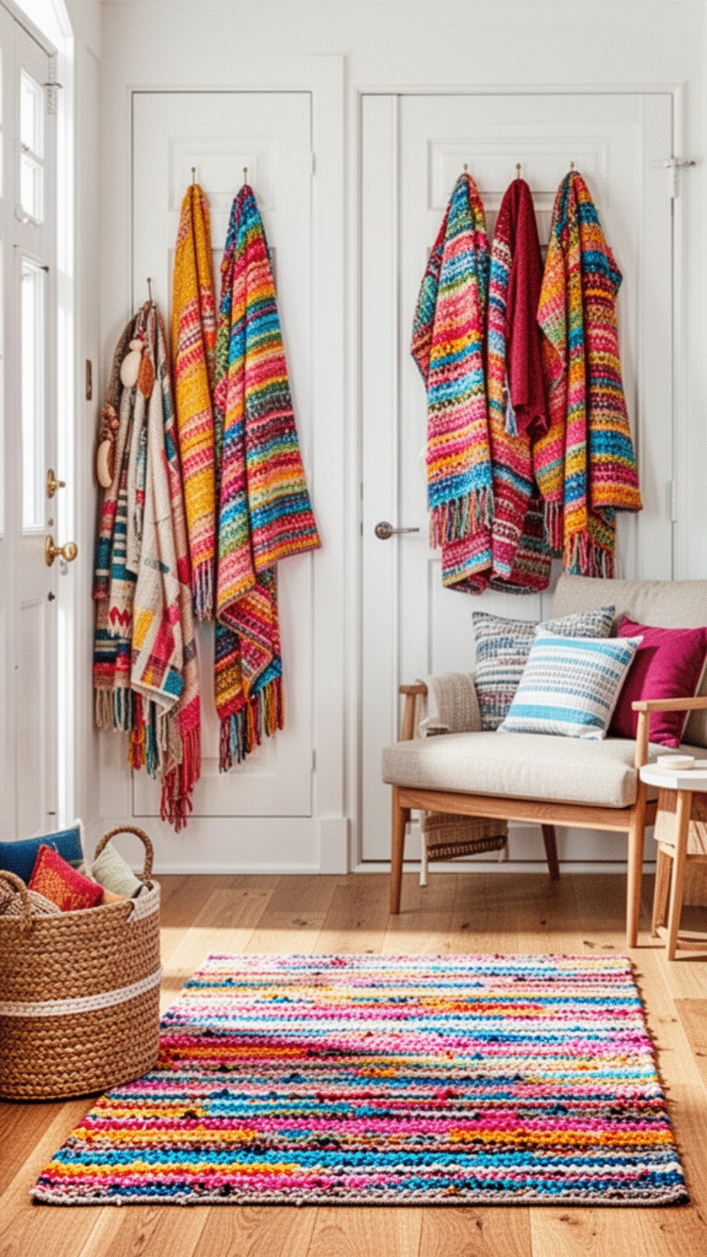 Transform Your Entryway with Colorful Textiles for Comfort and Style