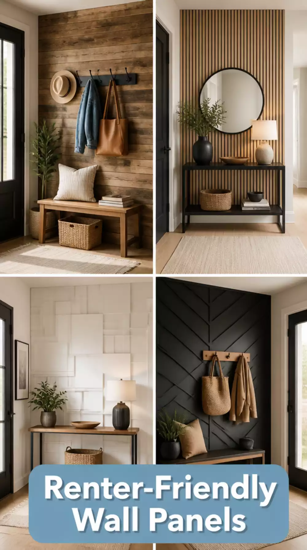 The Renter-Friendly Entryway Peel-and-Stick Panel Trick Designers Love