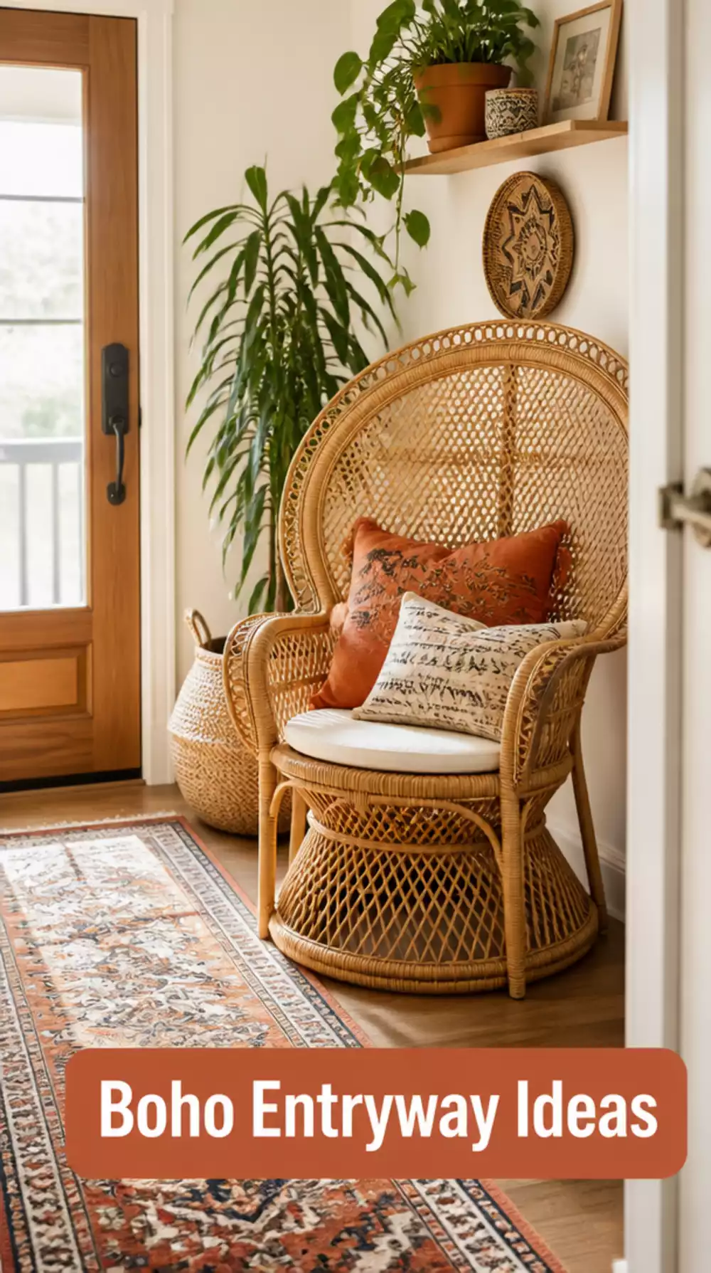 Rattan Peacock Chair for Boho Entryway
