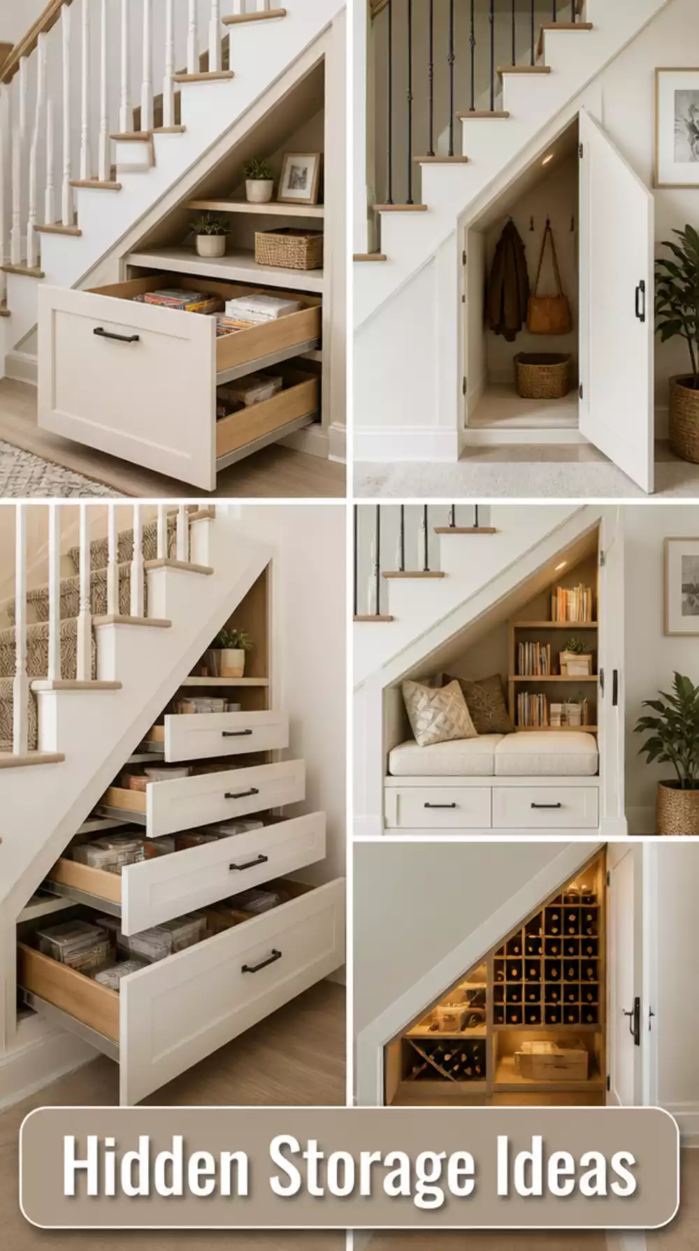 The Under-Stair Entryway Storage Trick That Hides Everything Behind a Door