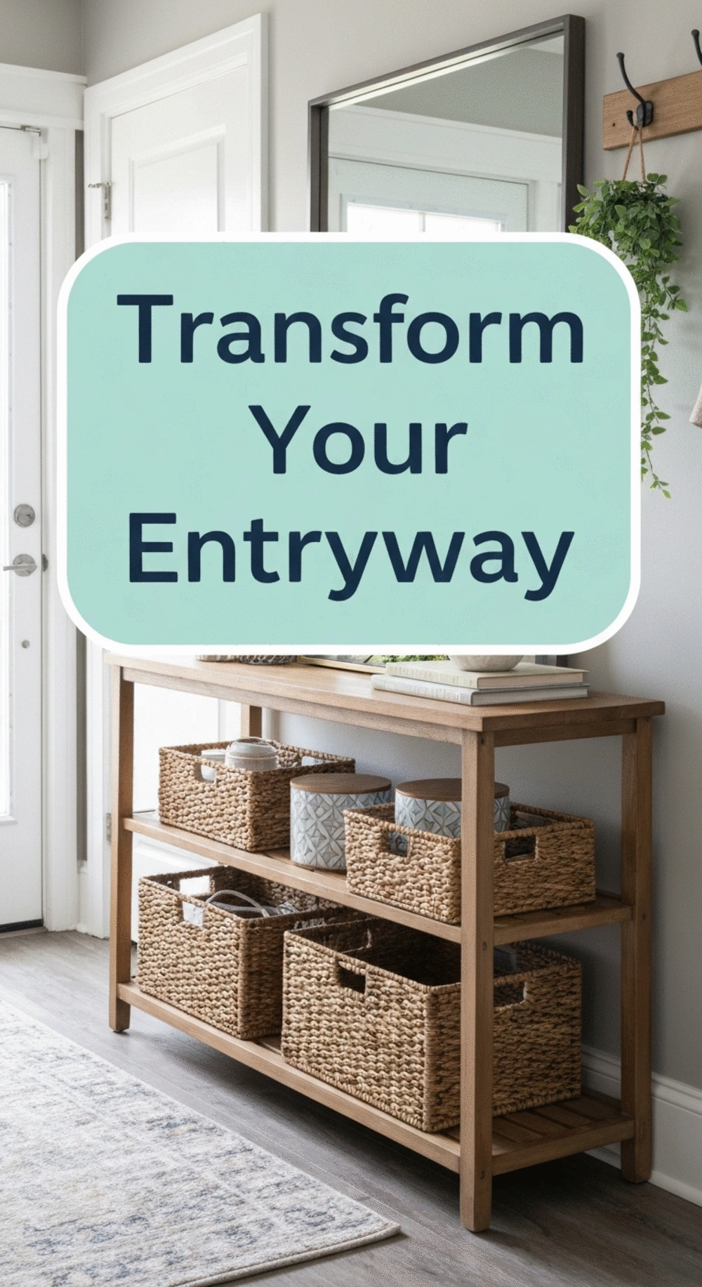 Organizing Entryway Clutter with Baskets and Containers
