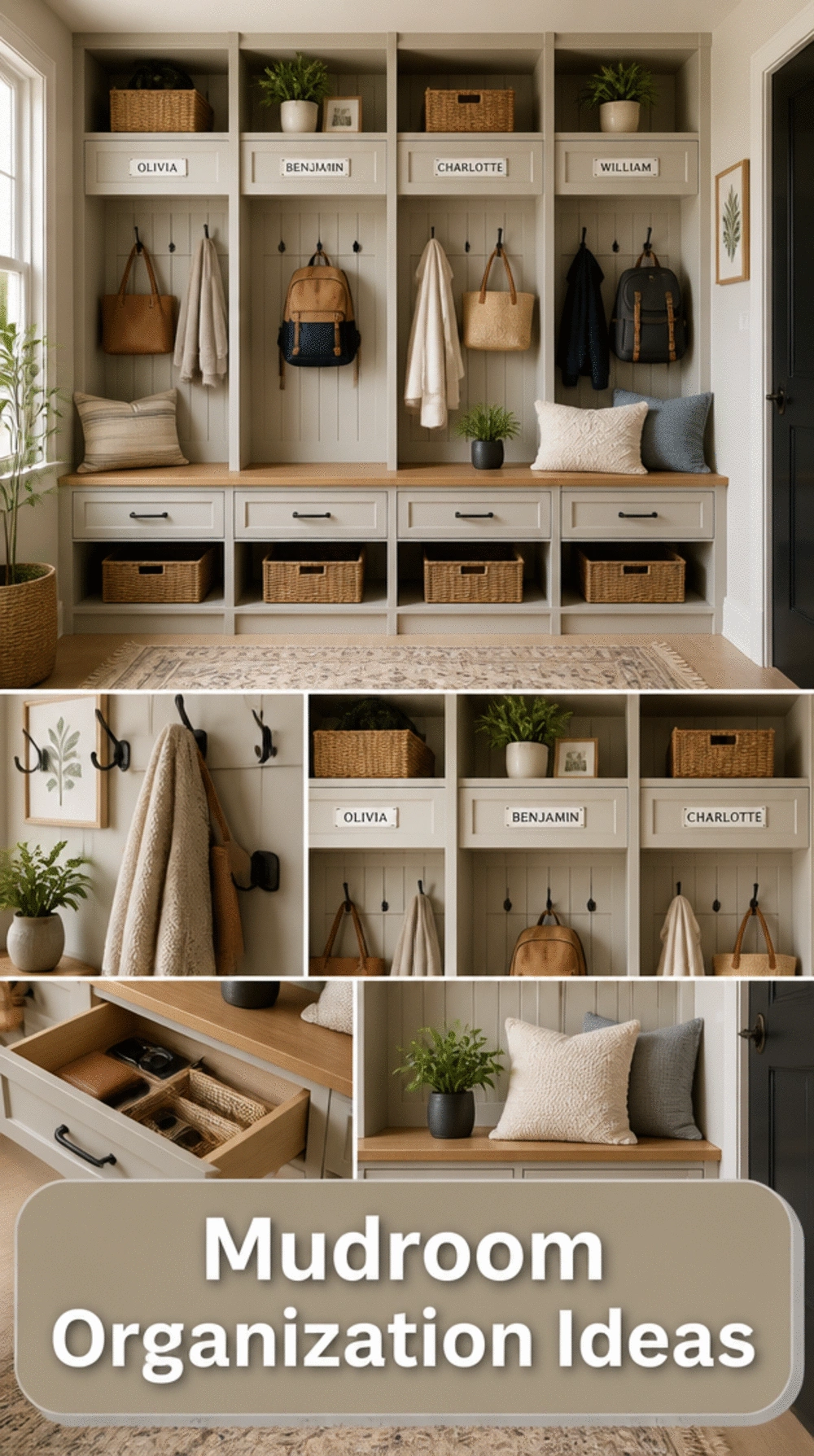 Mudroom Wall Cubby System That Gives Each Family Member a Dedicated Spot