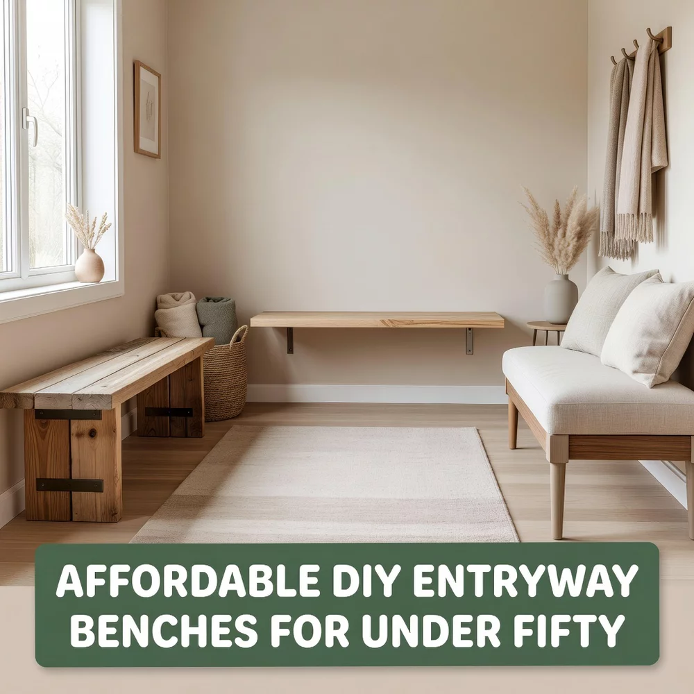 Affordable DIY Entryway Benches for Under Fifty