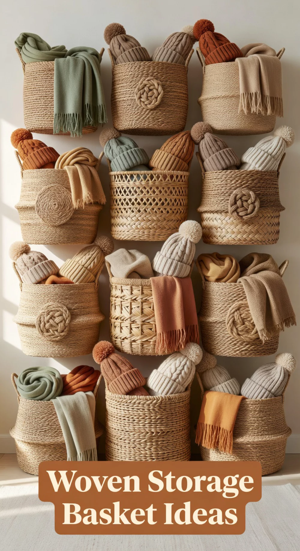 Woven Entryway Basket That Keeps Scarves and Hats Out of Sight