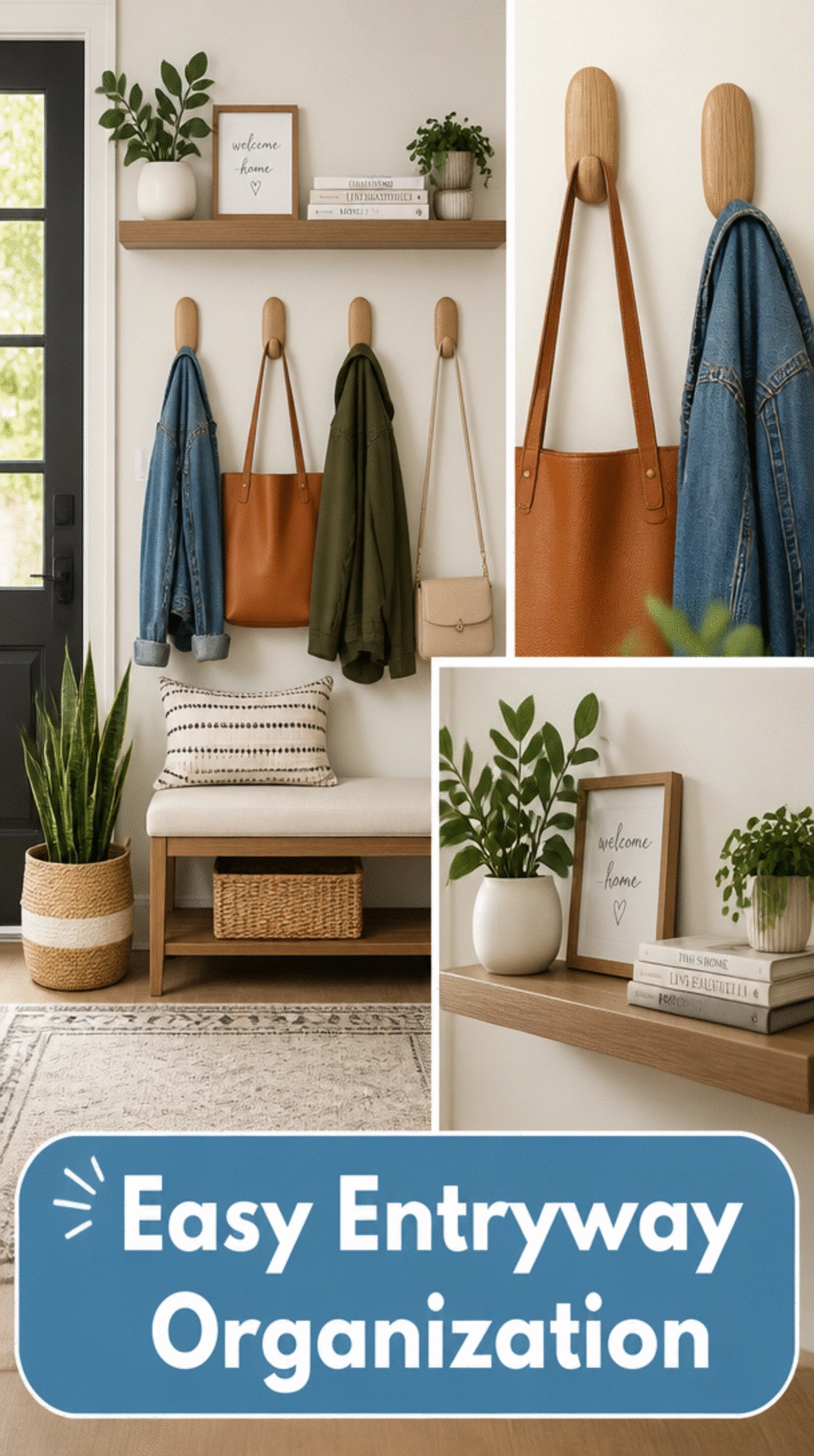 Entryway Stick-On Wall Hooks and a Shelf That Cost Almost Nothing to Install