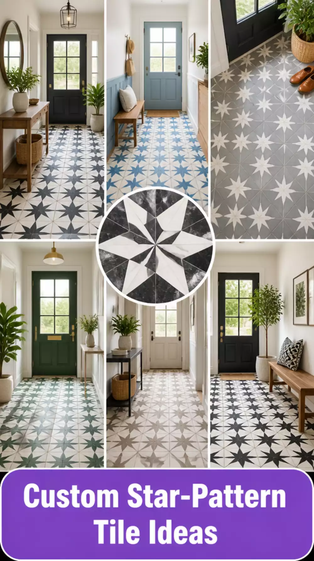 Entryway Geometric Star-Pattern Tile That Looks Custom Without the Custom Price