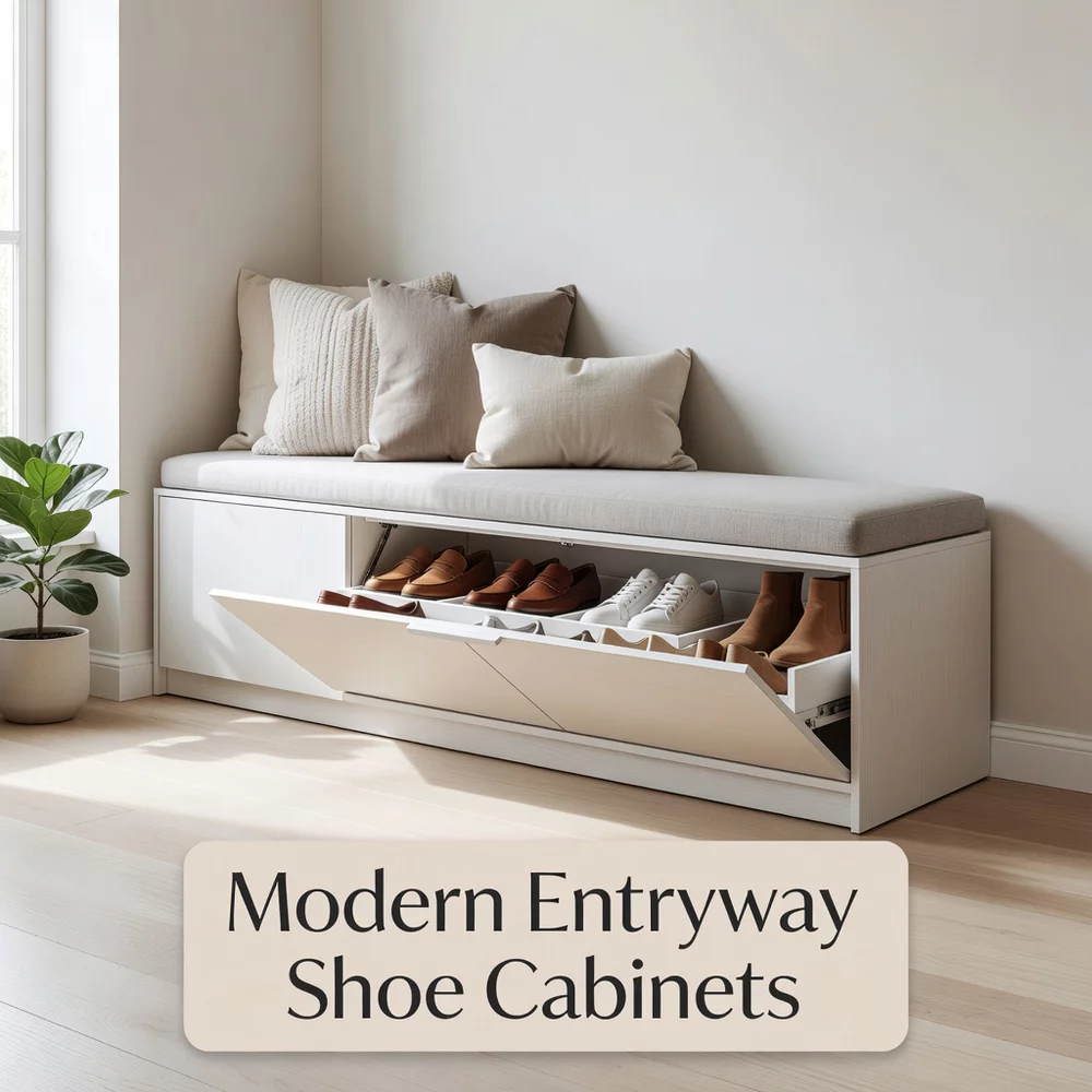 Modern Entryway Shoe Cabinets That Hide Clutter