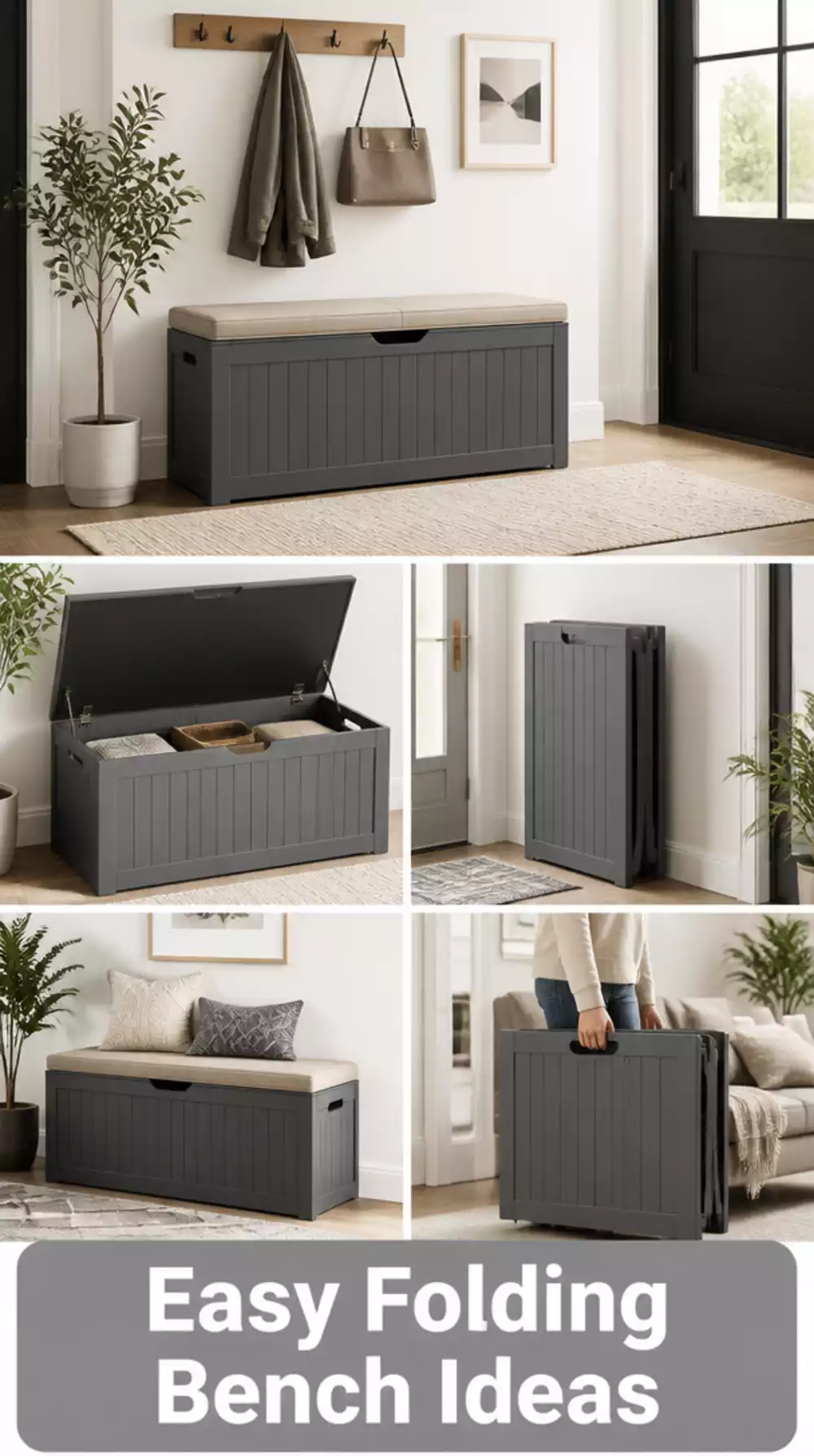 Studio Entryway Folding Bench That Stores Away When the Space Is Needed